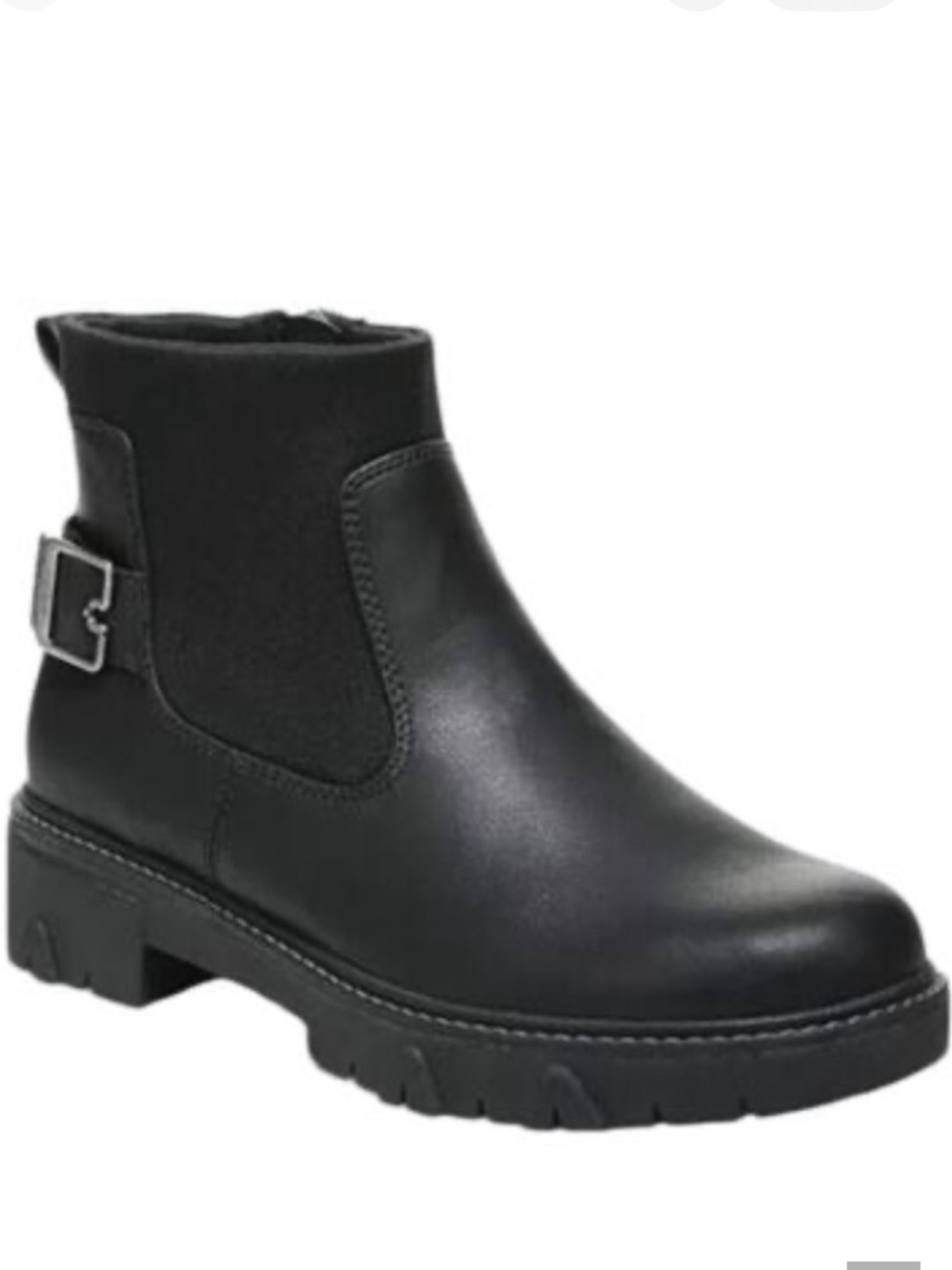 Dr. Scholl's Black Chelsea Ankle Boot with Buckle